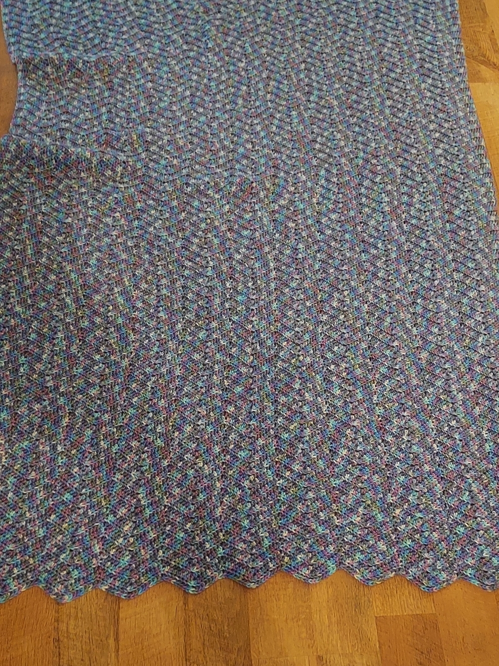 Cozy Multicolor Crochet Throw - Purple Accent